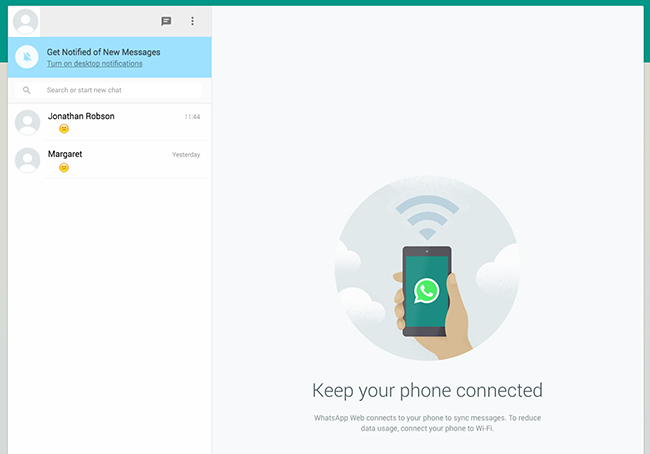 WhatsApp desktop sharing