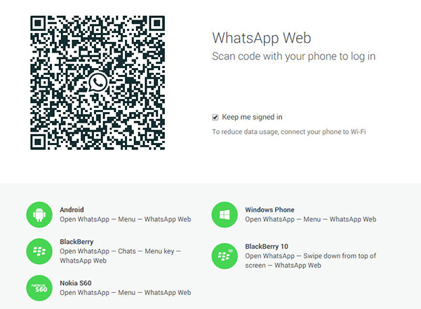 whatsapp qr code web sharing