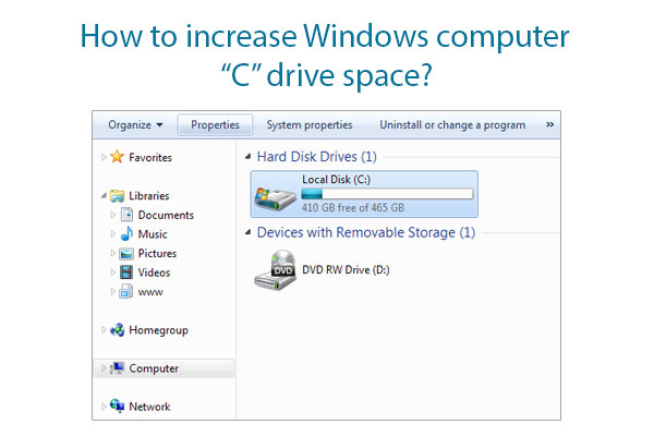 increase windows c drive space